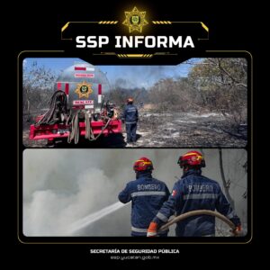 Incendio en terreno baldío de Susulá
