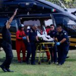 Traslado aéreo de paciente lesionada por atropellamiento en carretera