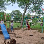 Los vecinos de Villas Caucel III y el regidor Adrián Gorocica exigen alumbrado para el parque que ellos mismos construyeron